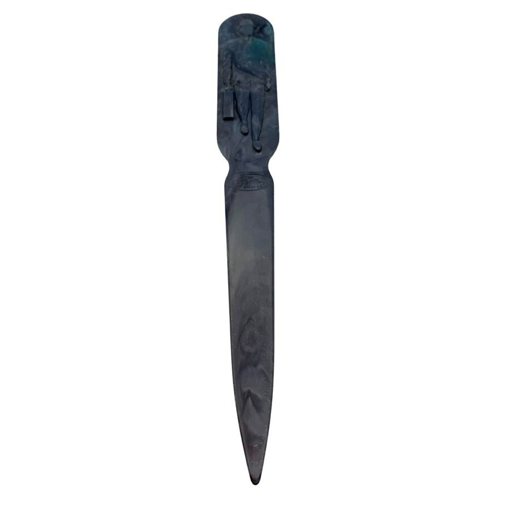 Vtg Fuller Letter Opener Blue/Gray 60s Salesman Plastic Double Sided